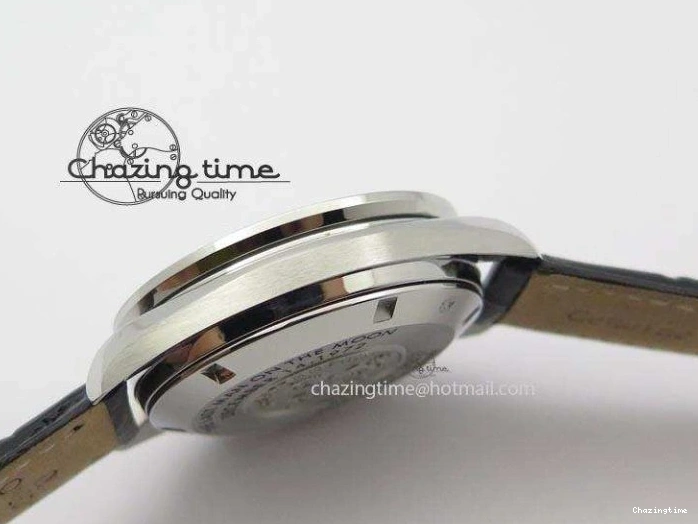 0322 Minimalist Speedmaster Apollo XVII Gray Dial On Black Leather Strap Manual Winding Chrono Movement 8222